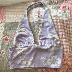 Lavender Floral Halter Top